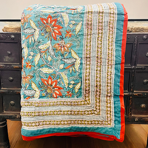 Neelofar_s Beautiful Hand Blocked Print Reversible Double Quilt