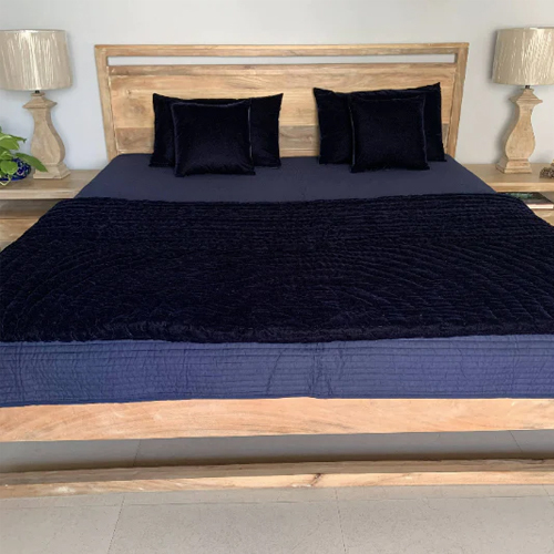 Neelofar_s Beautiful Hand Made Indigo Velvet Double Quilt