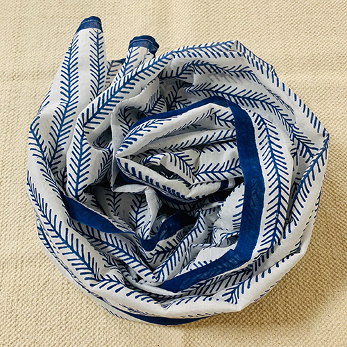 Hand Block Print Silk Stoles, Size - 38 x 72 Inches