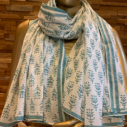 Hand Block Print Cotton Stoles, Size - 48 x 72 Inches