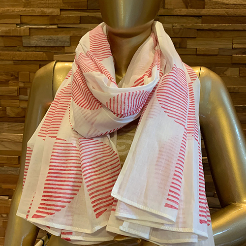 Hand Block Printed Cotton Stoles, 48 x 72 Inches