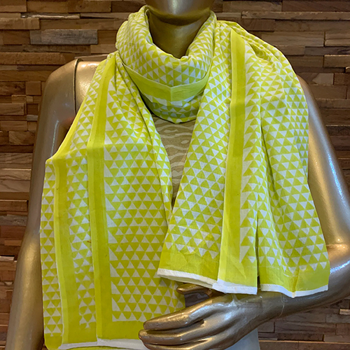 Hand Block Print Cotton Stoles, Size - 48 x 72 Inches