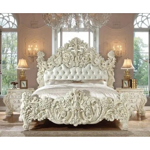 Luxurious Wooden Carved Bed