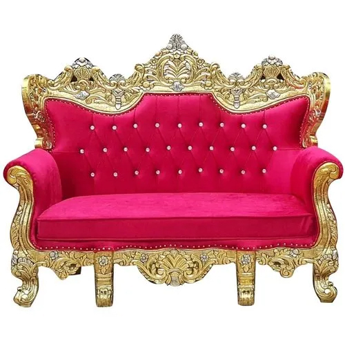 Wooden Wedding Sofa - Wooden, Red Color | Indian Style Indoor Furniture, Elegant Design