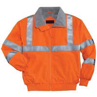 Flame Resistant Safety Jacket - Nomex And Kevlar Blend, Orange-grey Color | Unisex, Waterproof, Reusable For Traffic Control