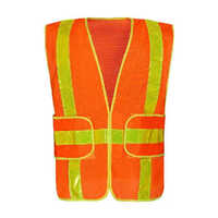 Reflective Safety Vest Jacket - Polyester Material, Unisex Size, Orange & Green Color | Waterproof, Reusable, Enhanced Visibility with Reflective Features