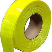 Retro Reflective Tape - PVC Material 150 Feet Long Yellow Color | Single-Sided Adhesive for Effective Warning