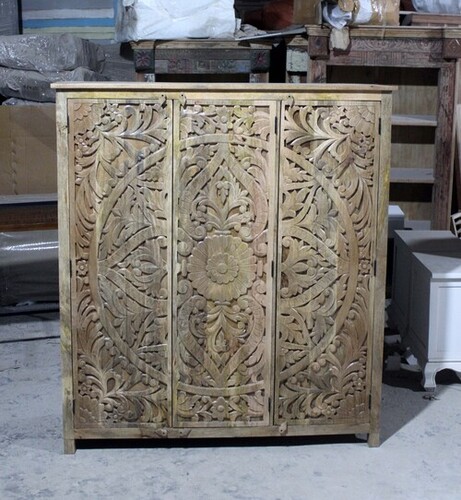 wooden cabinet brown carved