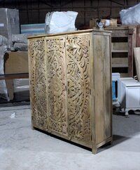 wooden cabinet brown carved