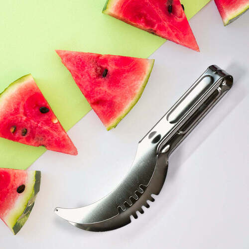 Watermelon Cantaloupe Slicer Stainless Steel Knife Corer Fruit Vegetable - Tools Kitchen Gadgets Melon Slicer Cutter Melon Fruit (2981)