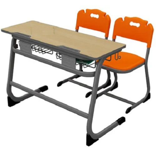 Student Two Seater Desk with 2 Chair Set