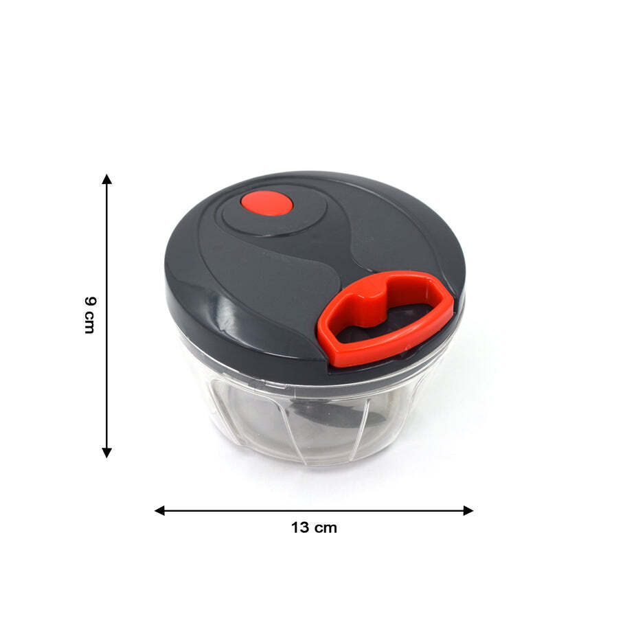 3 BLADE MANUAL GREY FOOD CHOPPER COMPACT and POWERFUL HAND HELD VEGETABLE CHOPPER (2053)
