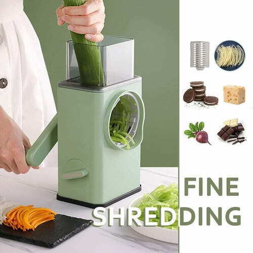 Vegetable Shredder Round Mandolin Slicer Grater Shredder Salad Maker - Large Feed Port - Suction Base - Cutter for Vegetable Fruit Cookie (2132)