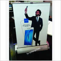 Promotional Banner Stand - Plastic, A4 Size, Silver Color | Lightweight, Customizable, Water-proof, Easy To Assemble, Ideal For Events