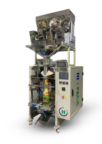 Automatic Pneumatic 4 Head collar type machine for chips Kurkure Puff Namkeen and Dry fruits