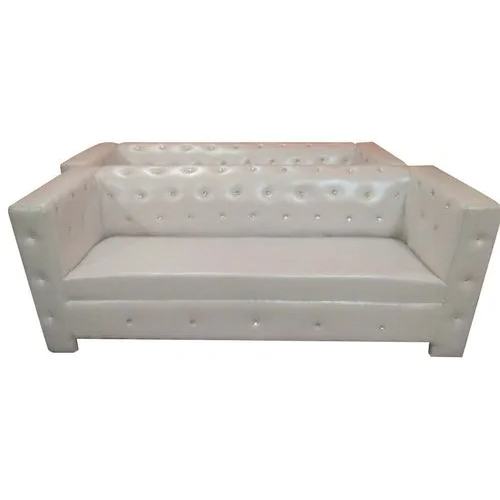 White 3 Seater Vip Wooden Sofa