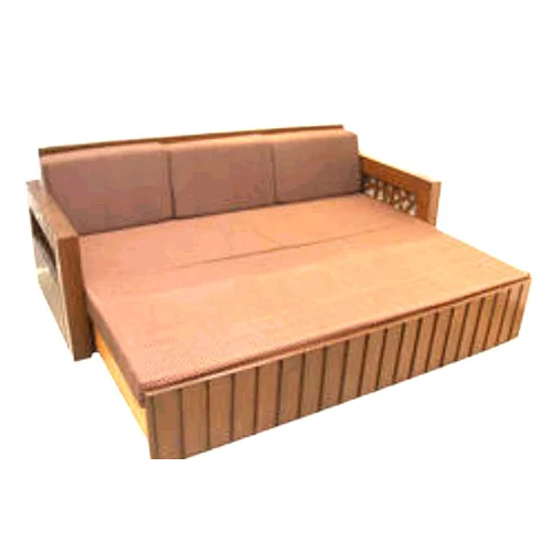 Brown Wooden Sofa And Sofa Bed