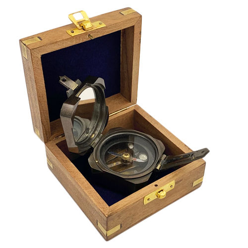 Solid Brass Brunton Pocket Compass Gift