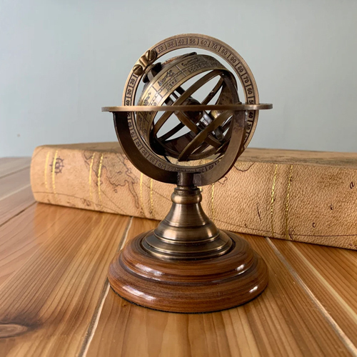 Vintage Zodiac Armillary Brass Sphere Globe - Affordable Antique