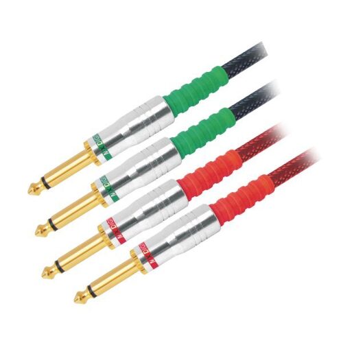 MX 2 P-38 MONO MALE TO MX 2 P-38 MONO MALE CORD FULLY METALE GOLD PLATED - 5 MTRS