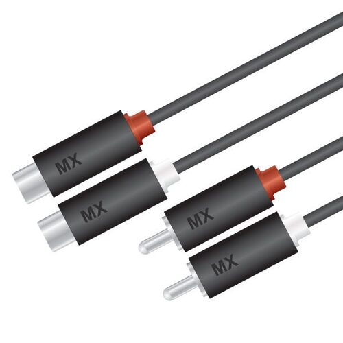 MX 2 RCA PLUG TO 2 RCA SOCKET CORD - 5 METERS