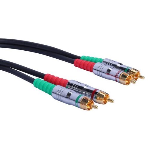 MX 2 RCA PLUG TO MX 2 RCA PLUG CORD FULL METAL (GOLD PLATED) COPPER PLATED WITH TEFLON LOW NOISE DIGITAL CABLE - 3 MTR