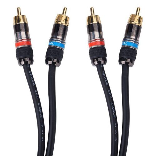 MX 2 RCA PLUG TO MX 2 RCA PLUG CORD WITH OFC CABLE HEAVY DUTY - 10 MTR