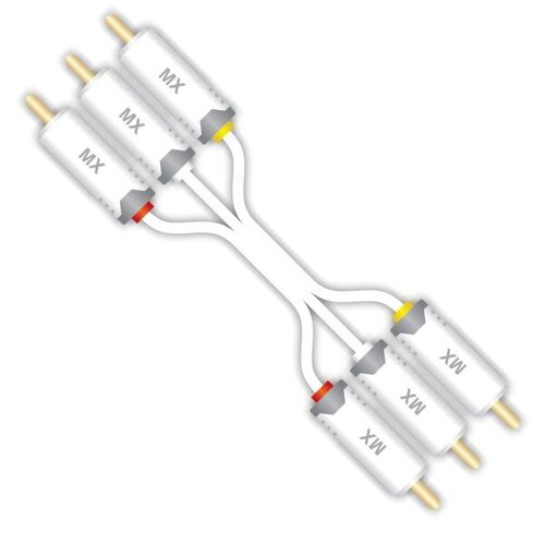 MX 3 RCA MALE TO 3 RCA MALE CORD - 2 MTR. ( RCA COMPOSITE CABLE )