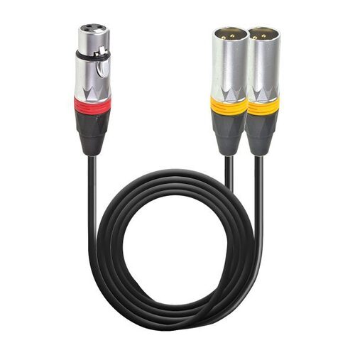 Mx 3 Pin Xlr Female To Two 3 Pin Xlr Male Cord 1.5 Mtr at Best Price