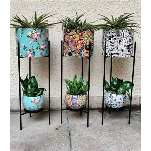 Polished Metal Planters Pot