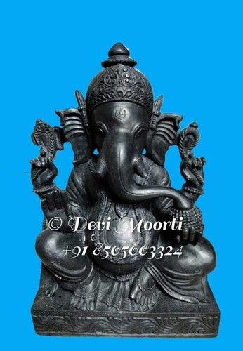 Black Ganesh Marble Murti Height: 15 Inch (In)