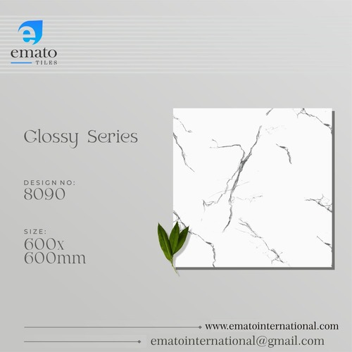 Glossy 3d Porcelain Floor Tiles, 2x2 Feet(600x600 mm)