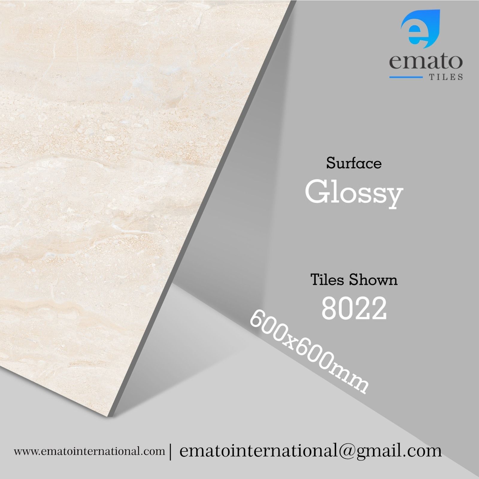 SATVARIO GLOSSY PORCELAIN TILES 600X600MM