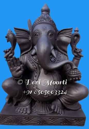 Black Marble Ganesh Idol 