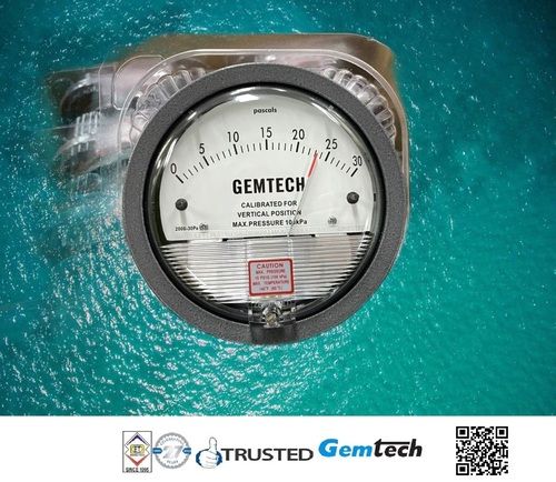 Differential Pressure Gauge GEMTECH Range 0-2.5 Kilopascal