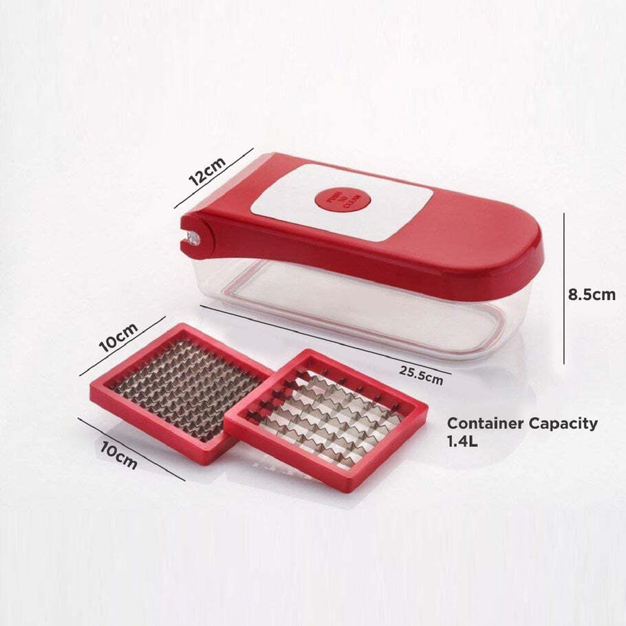 Ganesh Plastic Chopper Vegetable and Fruit Cutter Red