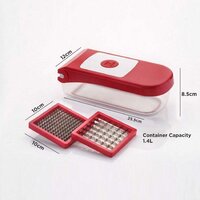 Ganesh Plastic Chopper Vegetable and Fruit Cutter Red