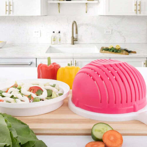 Plastic Wave Shape Easy Salad Maker Chopper Cutter (0743)