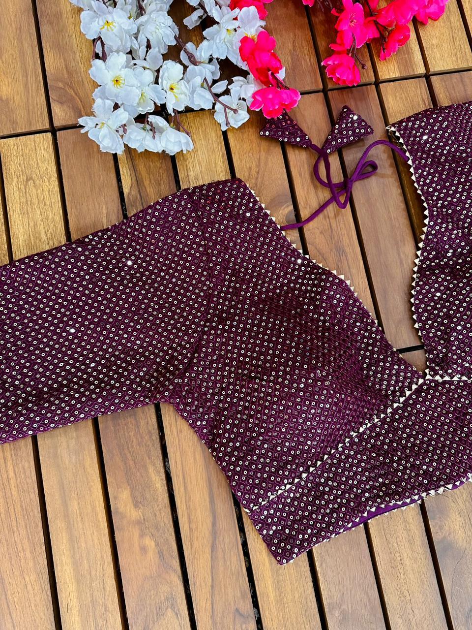 shinny tone blooming georgete blouse