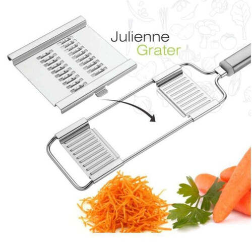 Silver Multipurpose 3 In1 Stainless Steel Grater And Slicer (2598)