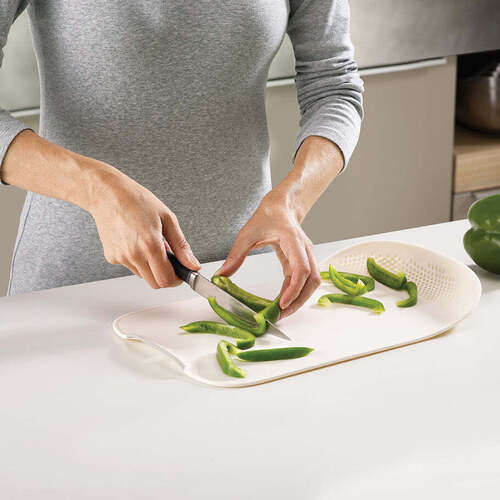 Chop AND Drain Vegetables Fruits Chopping Board Sleek Knife (2389A)