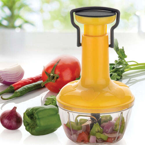 Multi / Assorted 3 In 1 Push Chopper 500Ml Used For Chopping Of Fruits And Vegetables (2074)