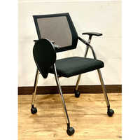 Training Chair - High-quality Leather, Steel Frame, Matte Black | Eco-friendly, Adjustable Backrest, Easy To Clean, Stylish Design