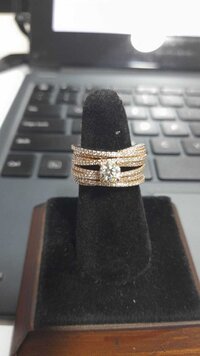 Real And Natural Diamond Rose Gold Solitaire Wave Themed Ring