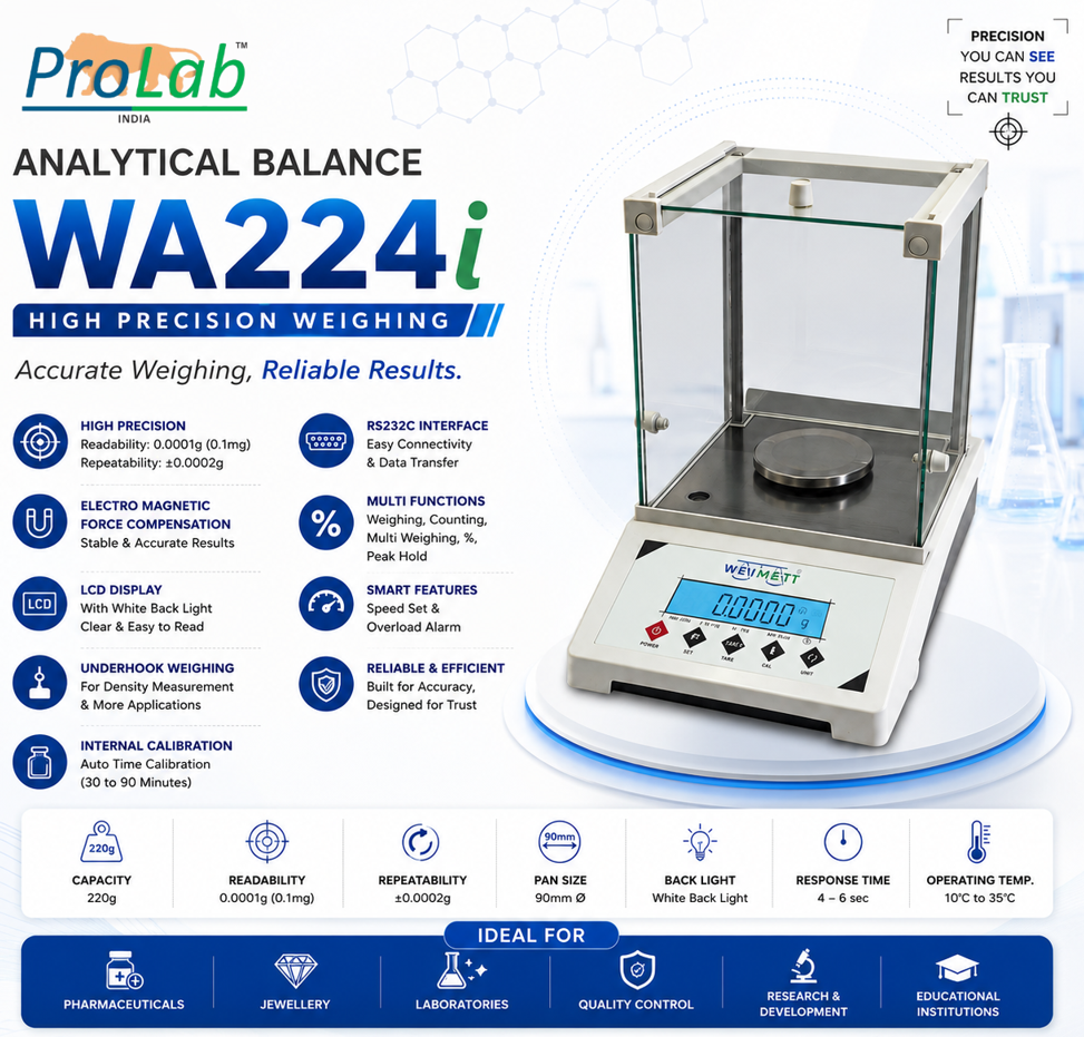 Analytical Balances - 0.1MG Accuracy , Digital Monitor Display, White Color, 230VAC Power Supply