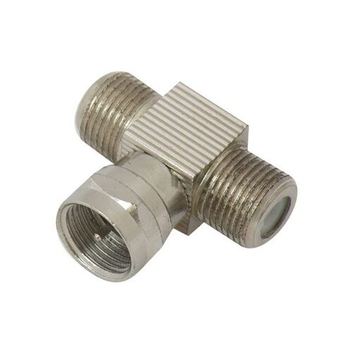 2 F Type Female Socket To 1 'F'Type Male Mini T Connector at Best Price