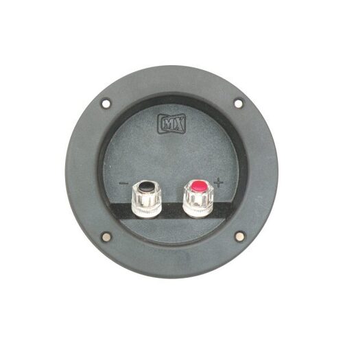 MX 2 WAY ARMY TYPE BINDING POST SPEAKER TERMINAL ROUND TOUCH PROOF (F.M.) (H.D.) 10 AMPS