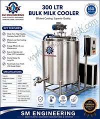 300 Ltr Bulk Milk Cooler - Color: Silver