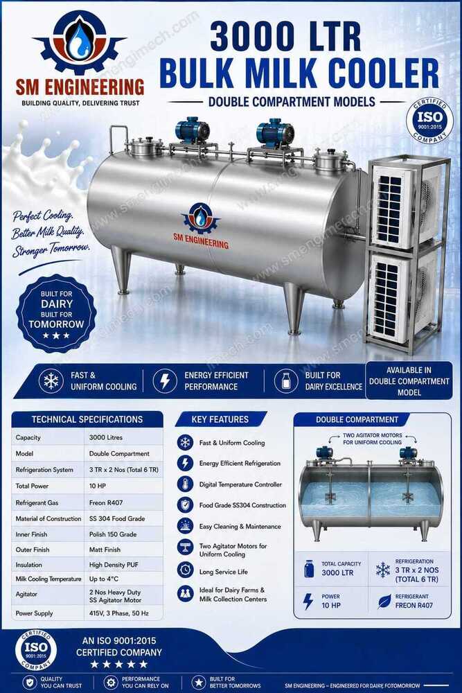 2000-3000 Ltr Bulk Milk Cooler