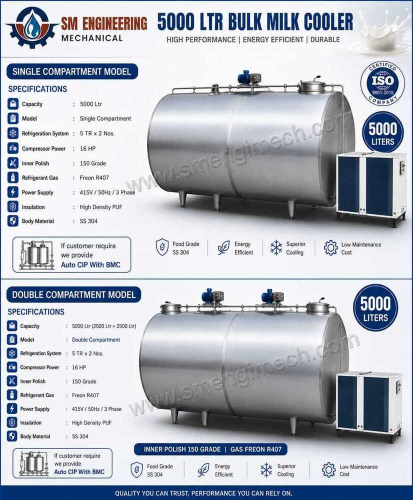 5000 Ltr Bulk Milk Cooler 5000 Ltr Bulk Milk Cooler